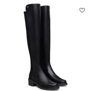 Stuart Weitzman Black Over-the-Knee Leather Riding Boots